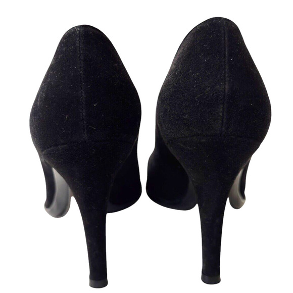 Stuart Weitzman Black Suede Almond Toe Pumps Size 6.5M - Picture 3 of 8